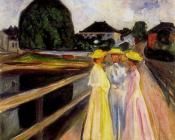 爱德华 蒙克 : Three Girls on the Jetty